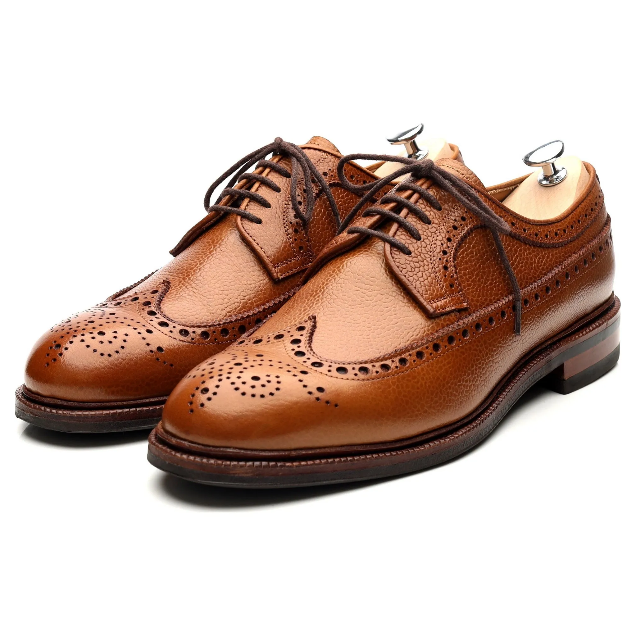 '101375' Tan Brown Leather Derby Brogues UK 8 E