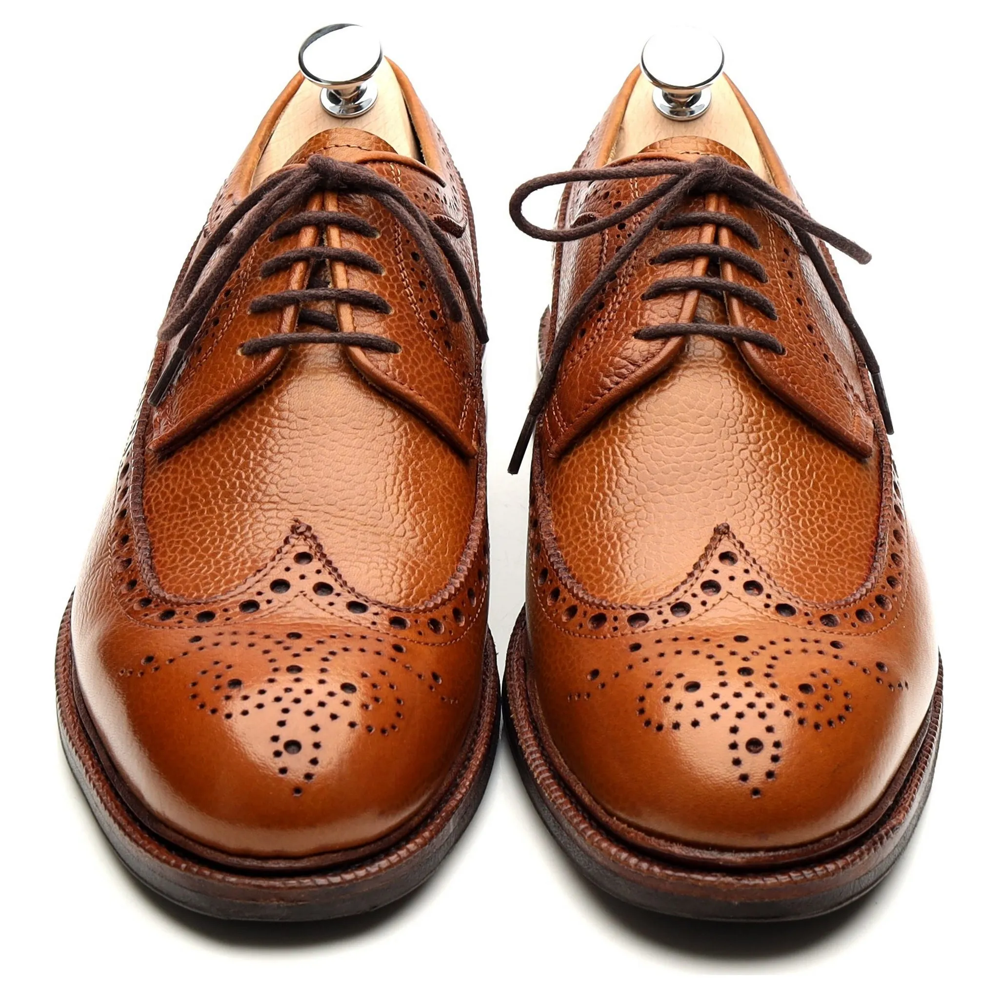 '101375' Tan Brown Leather Derby Brogues UK 8 E