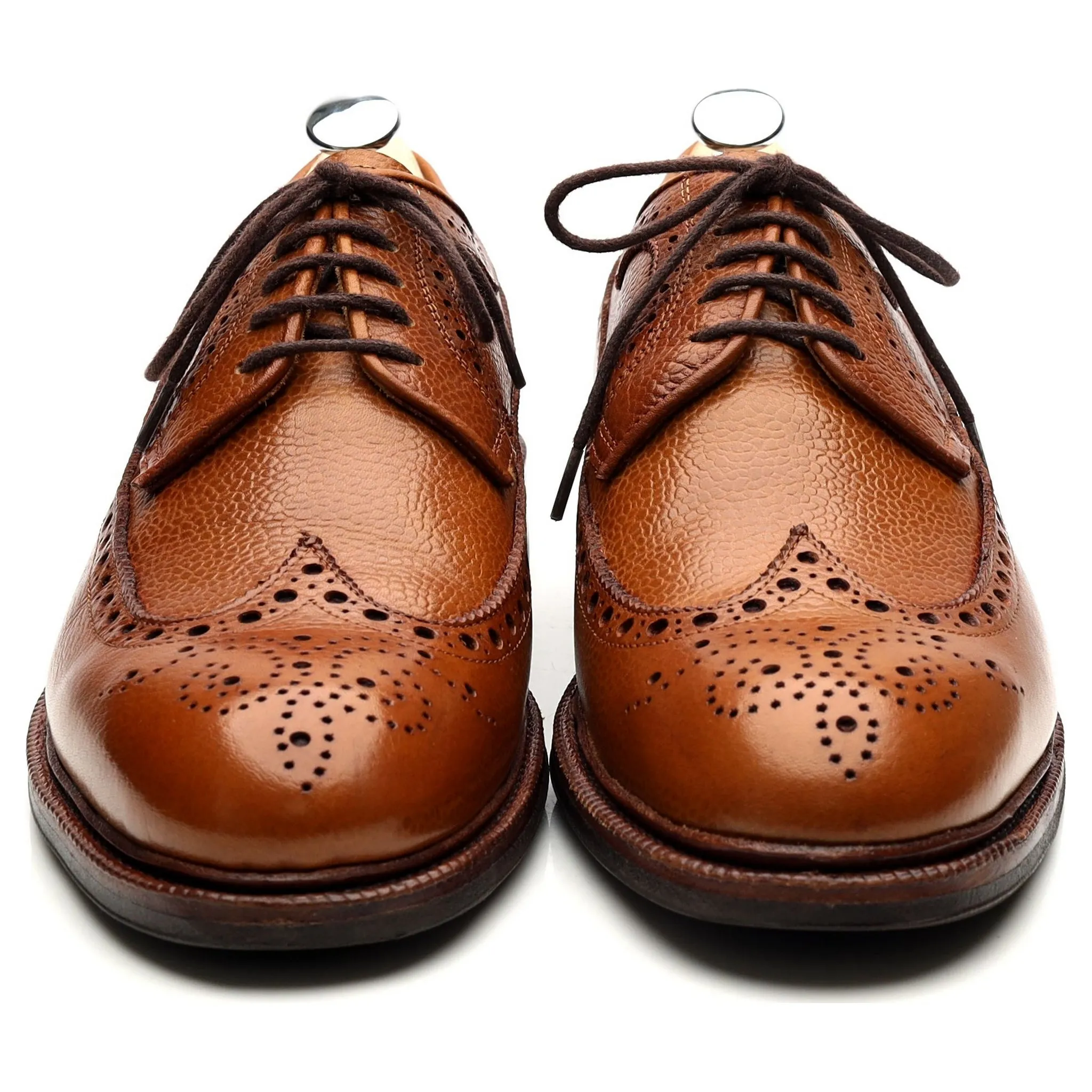 '101375' Tan Brown Leather Derby Brogues UK 8 E