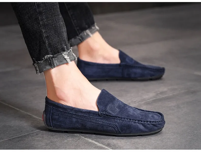 Advbridge Fashion Men Shoes Genuine Leather Men Loafers Male Casual Shoes Soft Moccasins Slip On Men's Driving Shoes Non-slip Man Flats