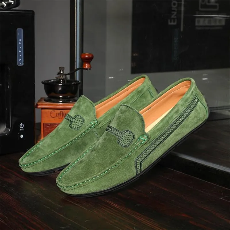 Advbridge Fashion Men Shoes Genuine Leather Men Loafers Male Casual Shoes Soft Moccasins Slip On Men's Driving Shoes Non-slip Man Flats