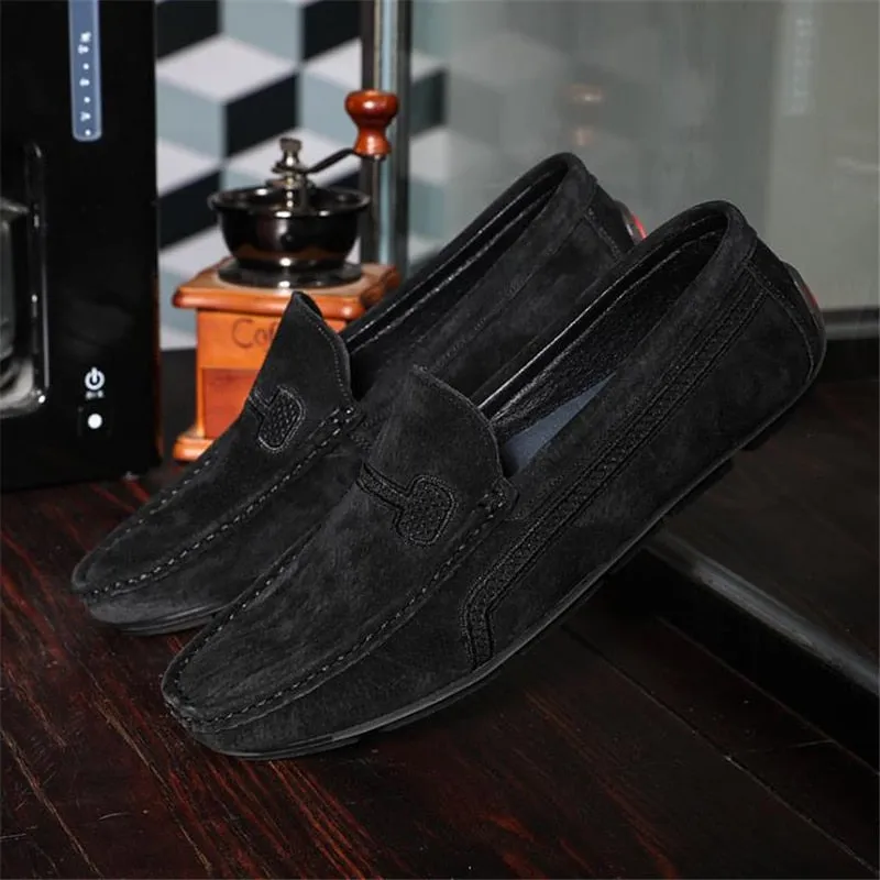 Advbridge Fashion Men Shoes Genuine Leather Men Loafers Male Casual Shoes Soft Moccasins Slip On Men's Driving Shoes Non-slip Man Flats