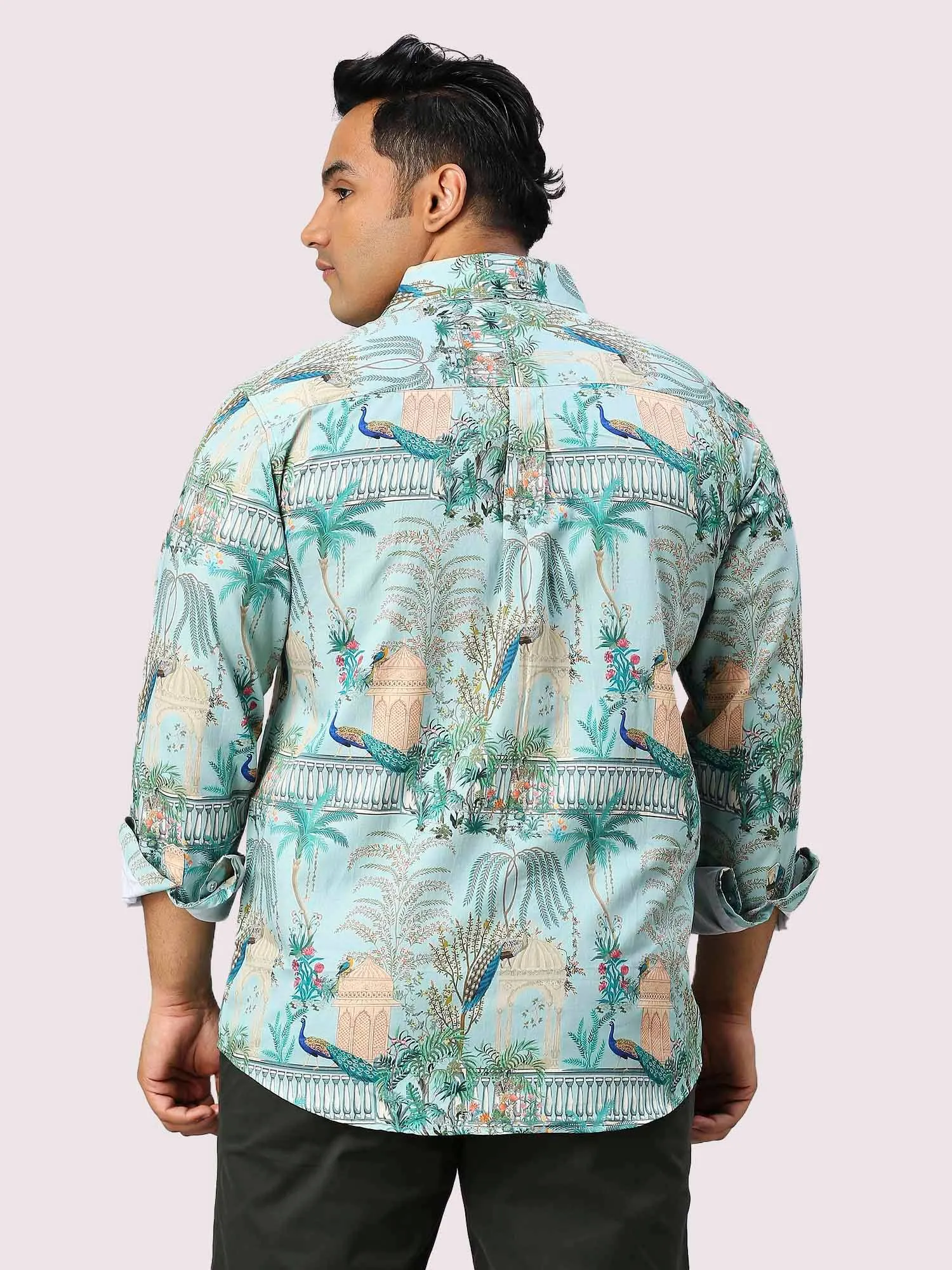 Aqua Island Digital Printed Full Sleeve Men's Plus Size Shirt