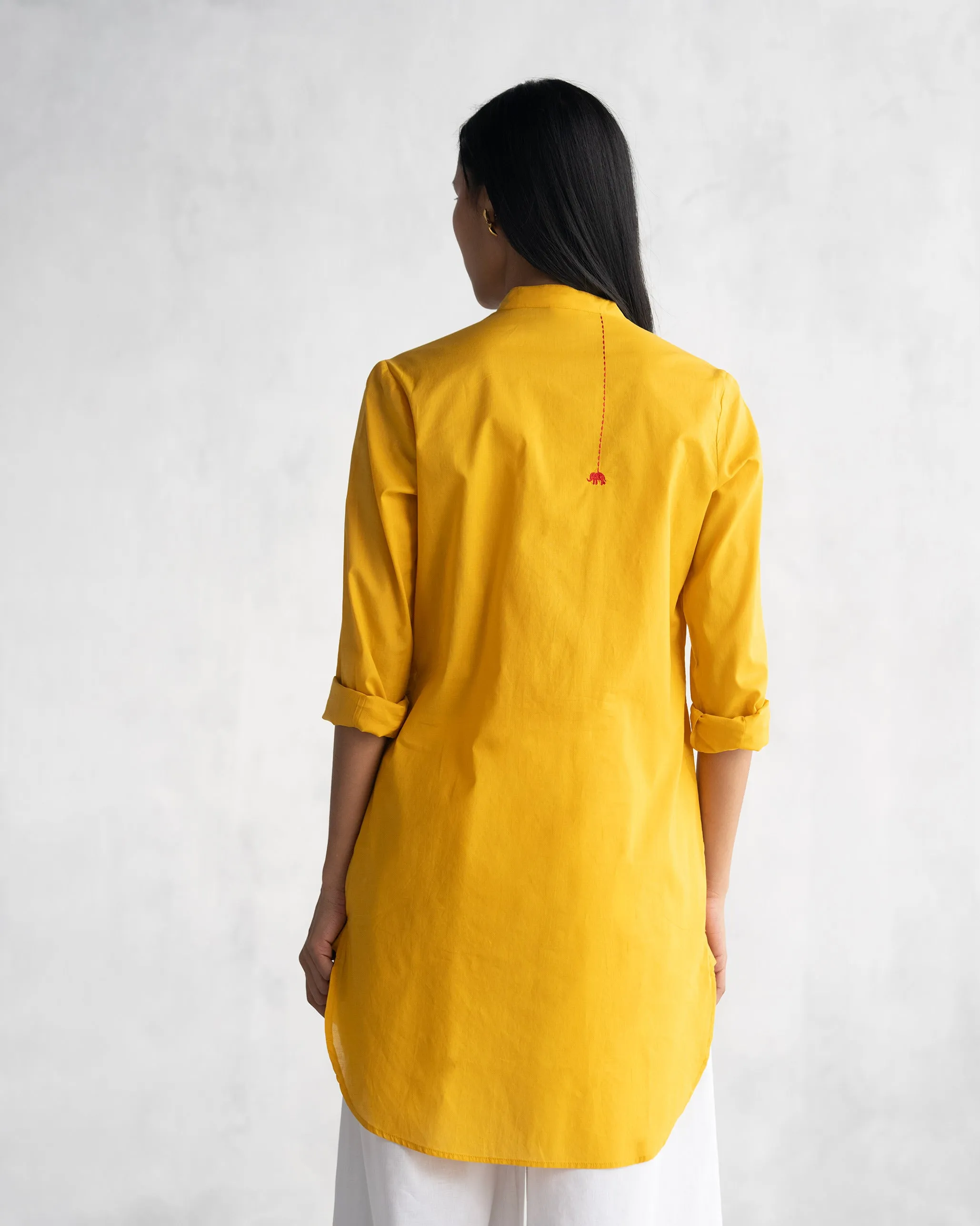 Basic Mid Length Kurta - Ochre