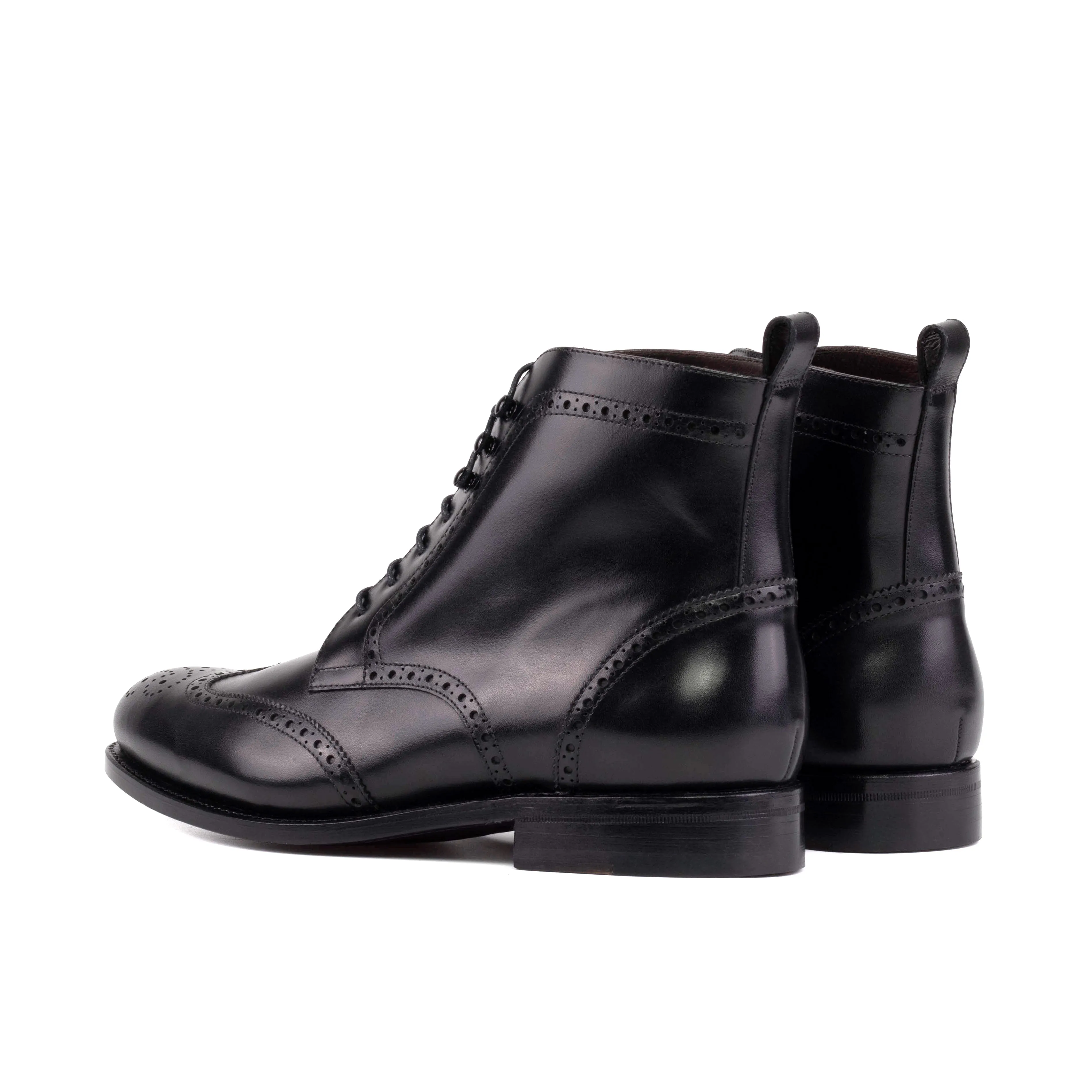 Black Box Calf Leather Brogue Boot