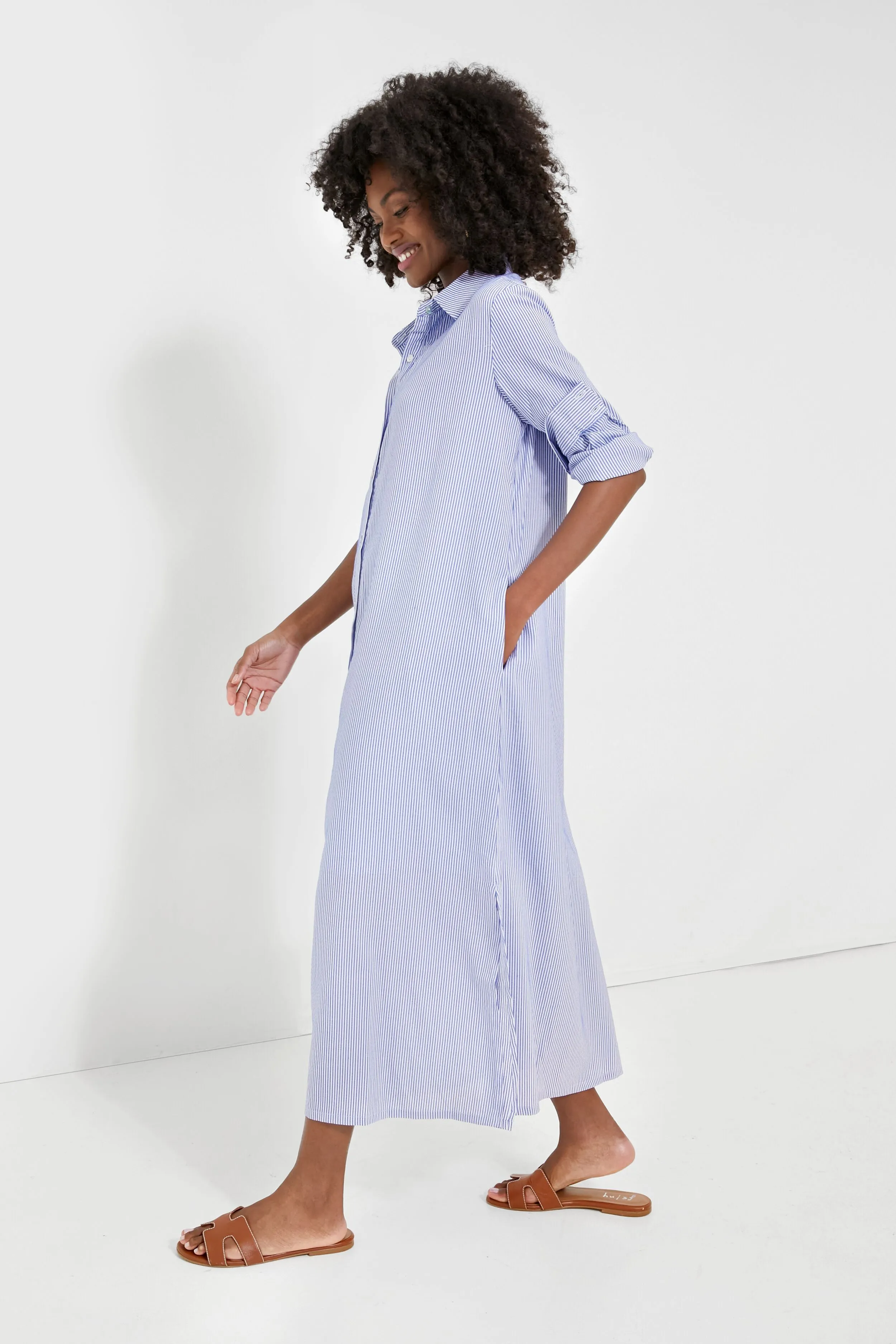 Blue Stripe Griffin Dress