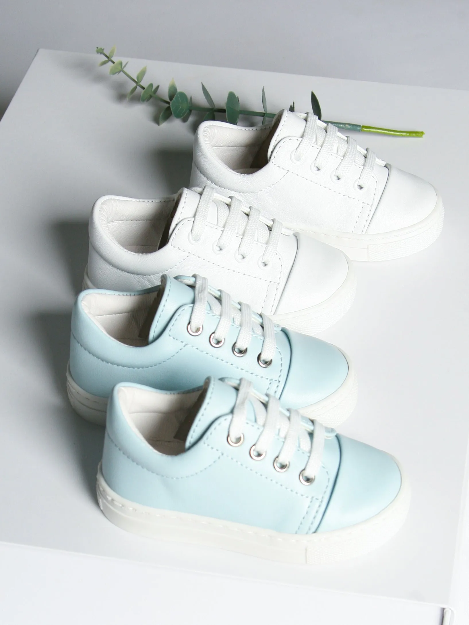 Borboleta Blue 'Santiago' Leather Trainers