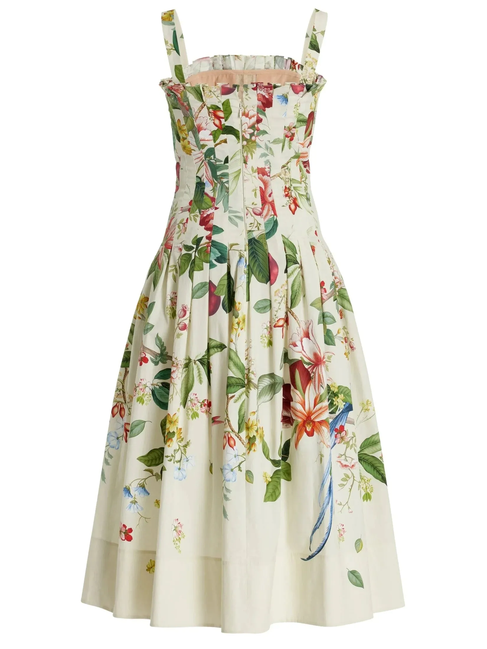 Botanical Printed Sleeveless Fit & Flare Tank Dress