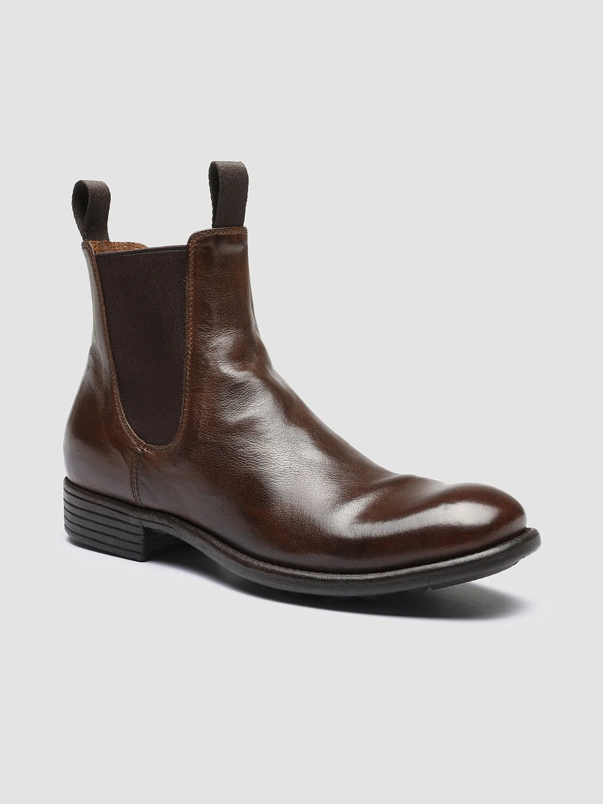 CALIXTE 004 - Brown Leather Chelsea Boots