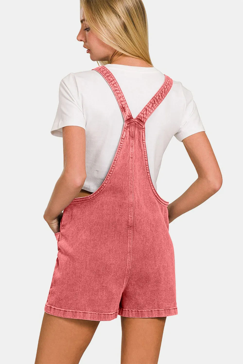 Carefree Charmer Washed Knot Strap Romper