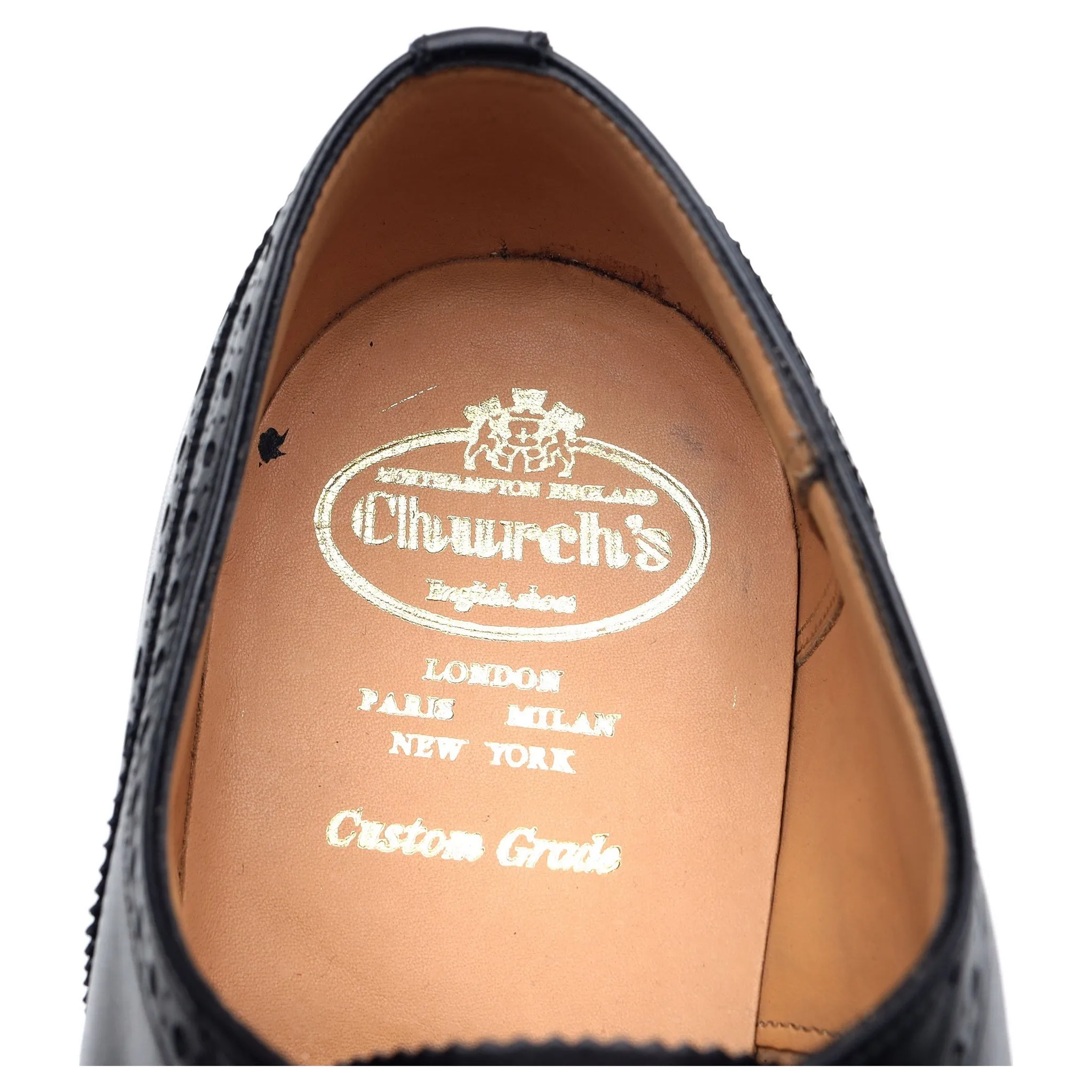 'Chetwynd' Black Leather Oxford Brogues UK 12 F