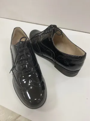 Clarks Cushion Plus Black Patent Leather Lace Up Brogue Shoes Size UK 6 Used