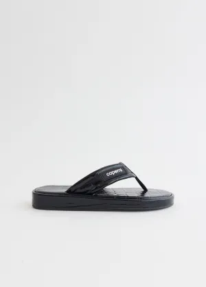 Croco Branded Flip Flop Sandals