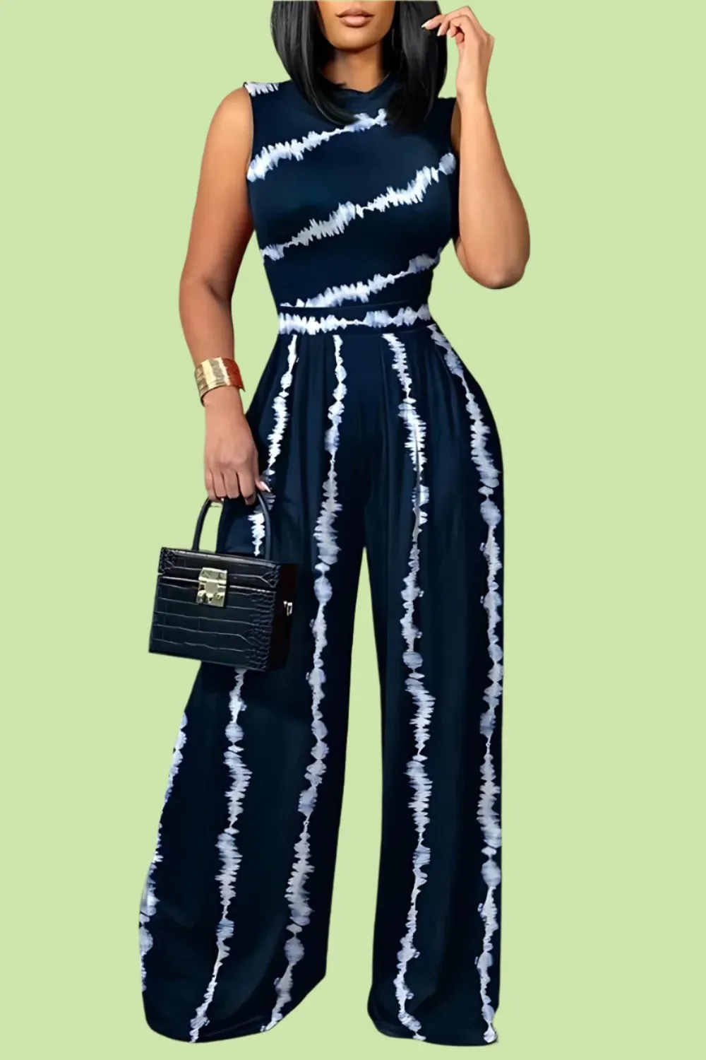 Elegant Wide Leg Sleeveless Jumpsuit