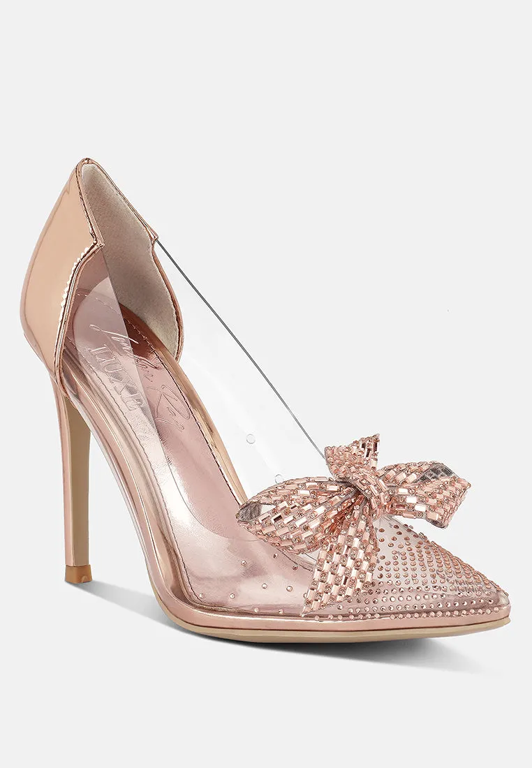 Erika Rhinestones Embellished Clear Pump Shoes