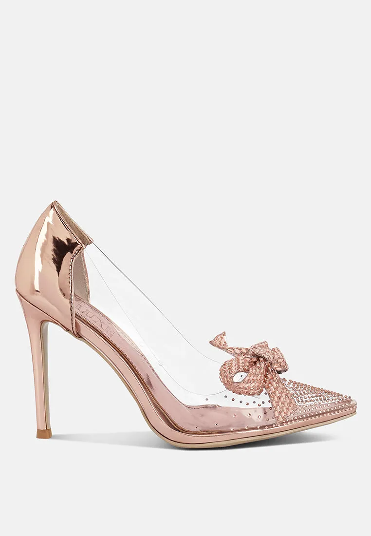 Erika Rhinestones Embellished Clear Pump Shoes