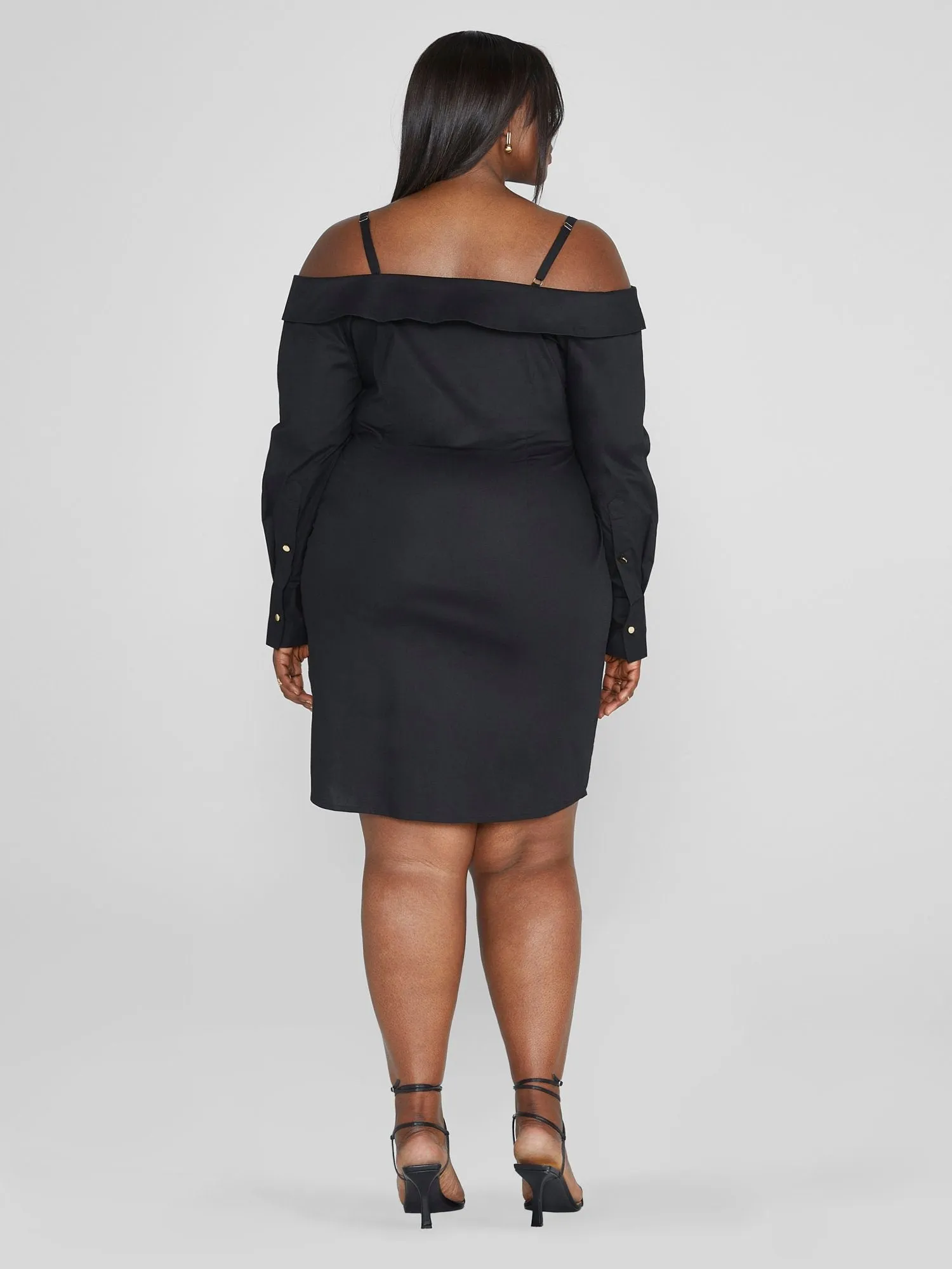 Fashion To Figure - Sara Off-The-Shoulder Shirt Dress