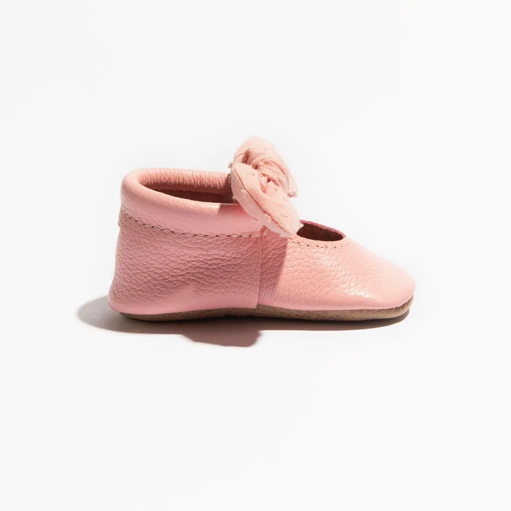 Freshly Picked Bubblegum Swiss Dot Knotted Bow Soft Sole Moccasins