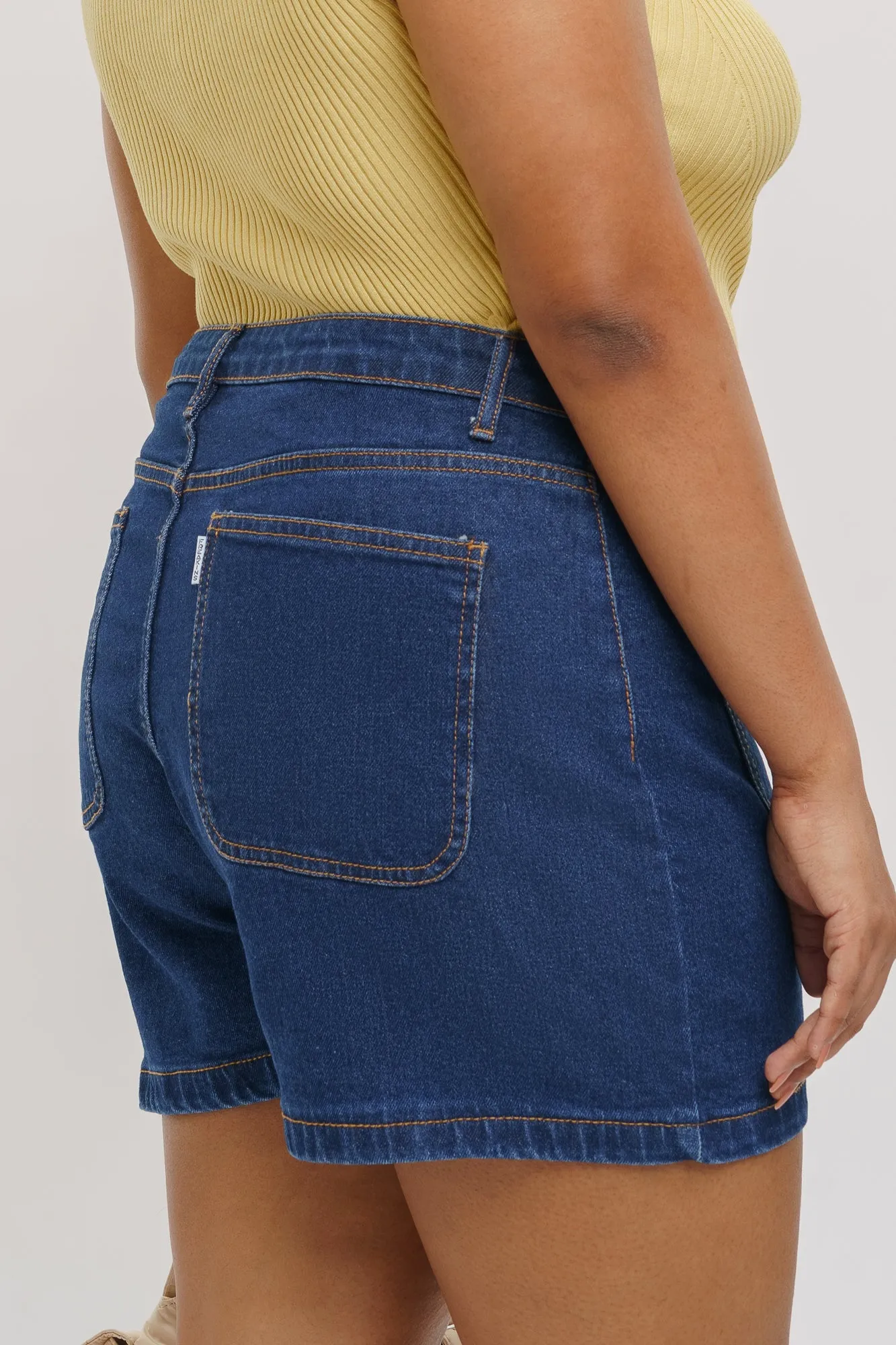 Front Pocket Indigo Shorts