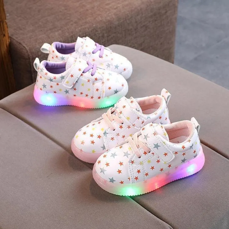 Glow-in-the-Dark Starry Sneakers for Kids - Lightweight Soft Sole Footwear for Boys and Girls