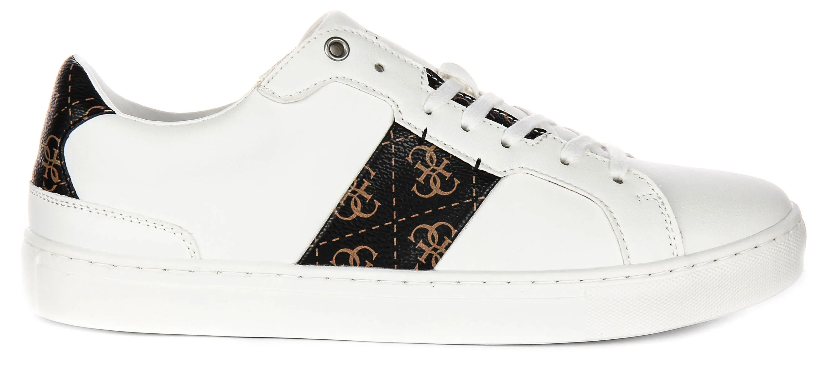 Guess Todi 4G Sneaker In White Brown For Men