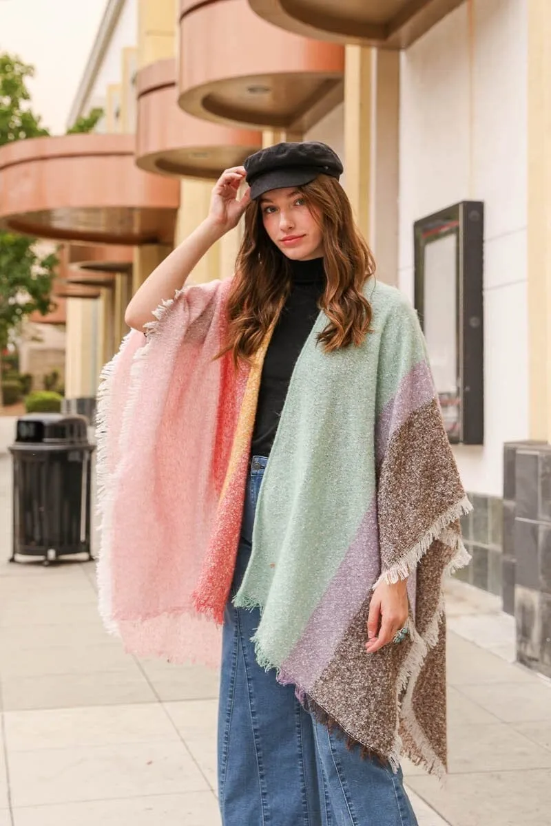 High Low Dip Dye Kimono