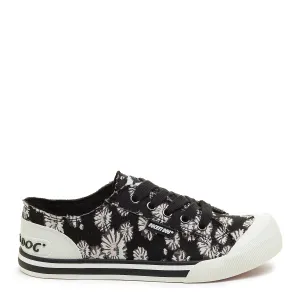 Jazzin Black Floral Trainers