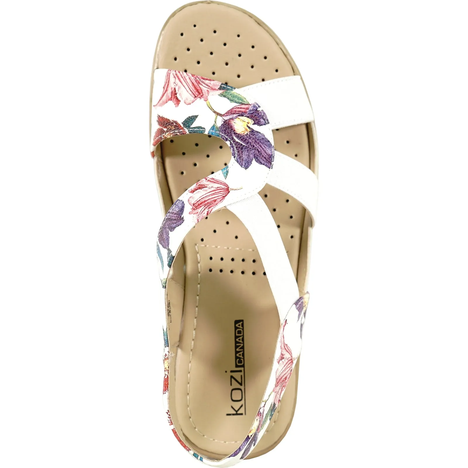 kozi Women Sandal OY3132 Comfort Wedge Sandal Flower