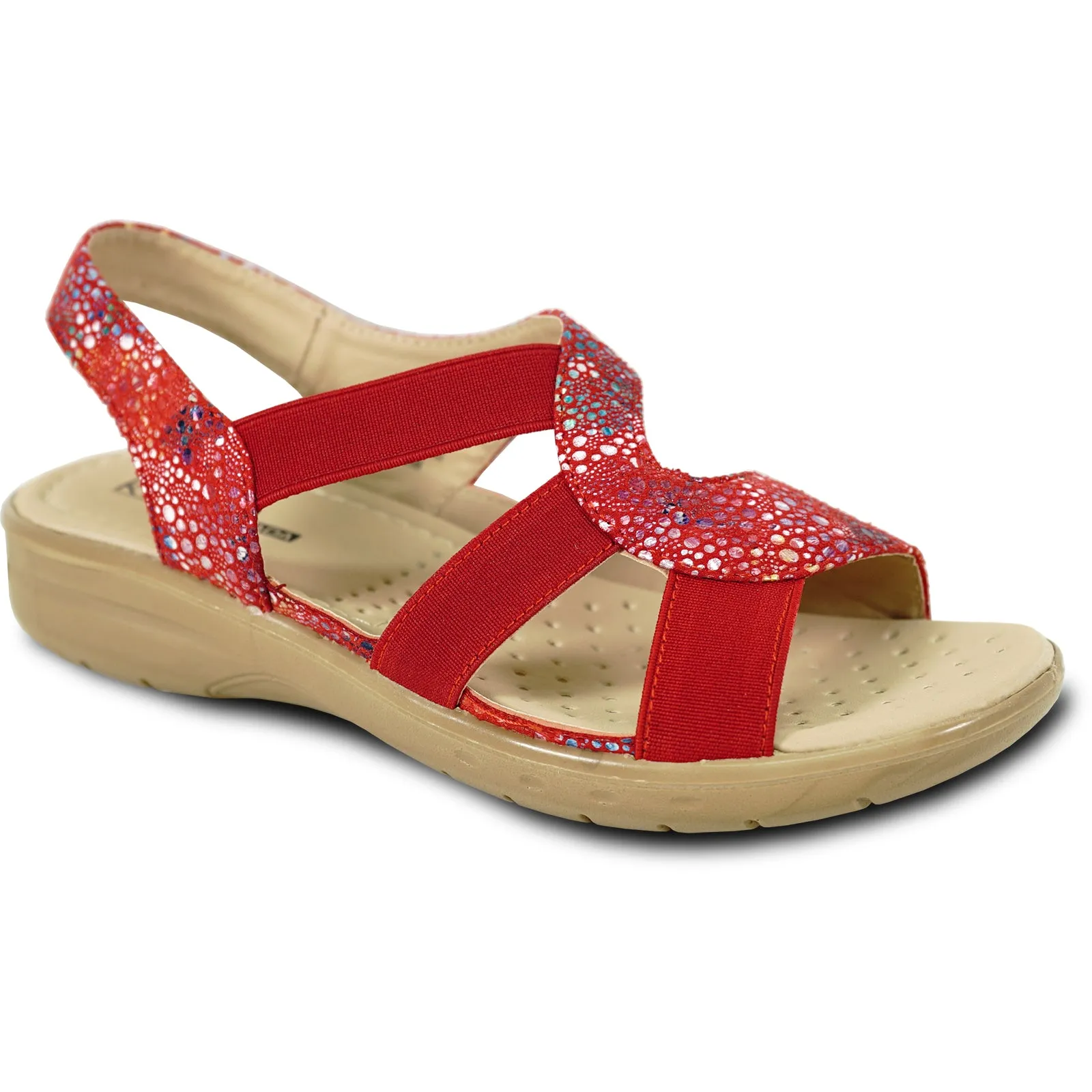 kozi Women Sandal OY3132 Comfort Wedge Sandal Red