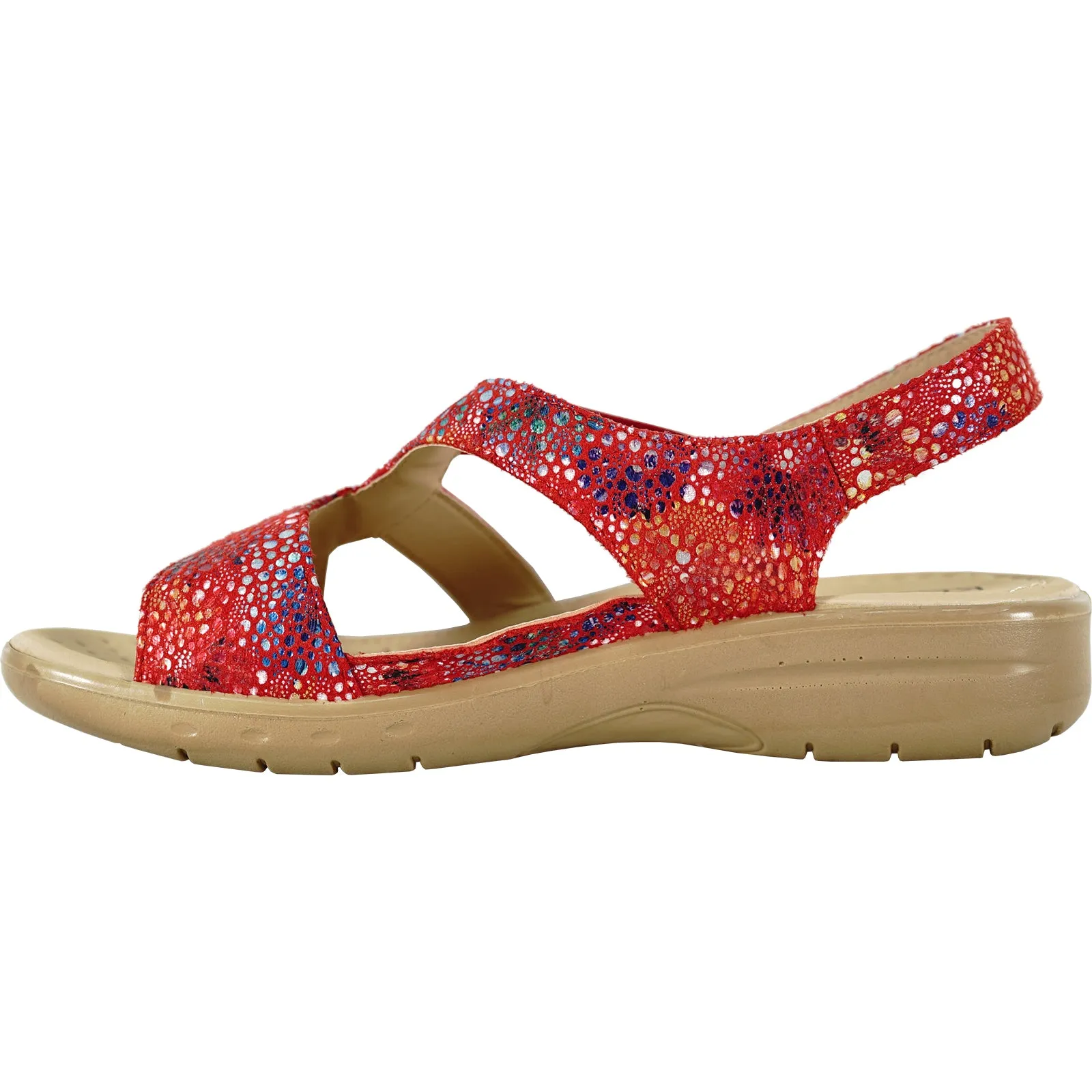 kozi Women Sandal OY3132 Comfort Wedge Sandal Red