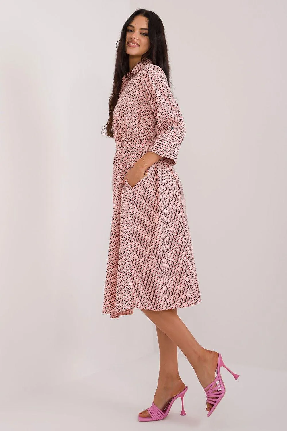 Lakerta flared cut shirt dress