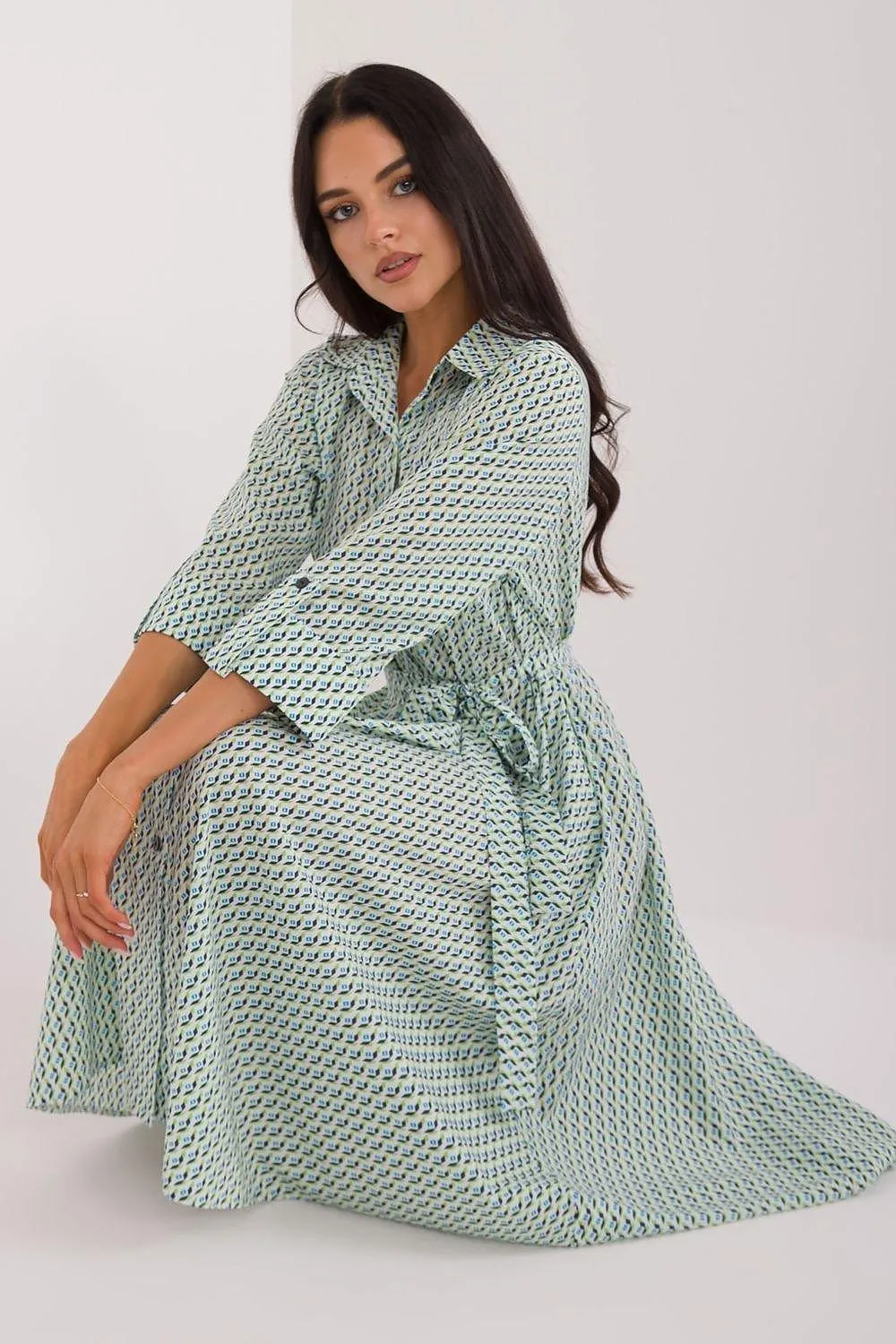 Lakerta flared cut shirt dress