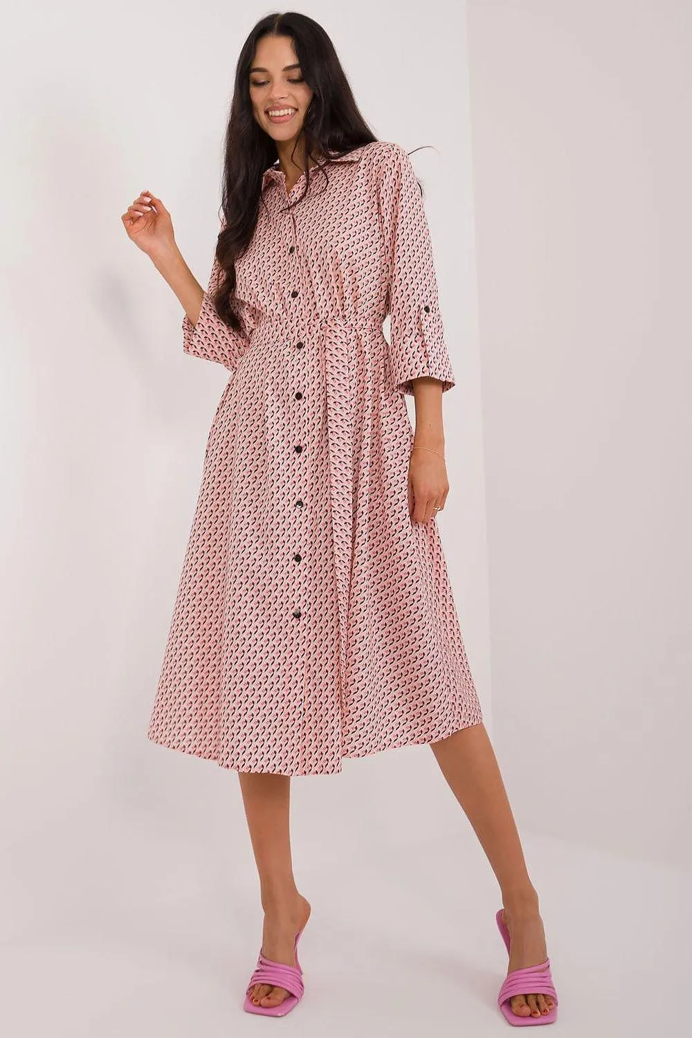 Lakerta flared cut shirt dress