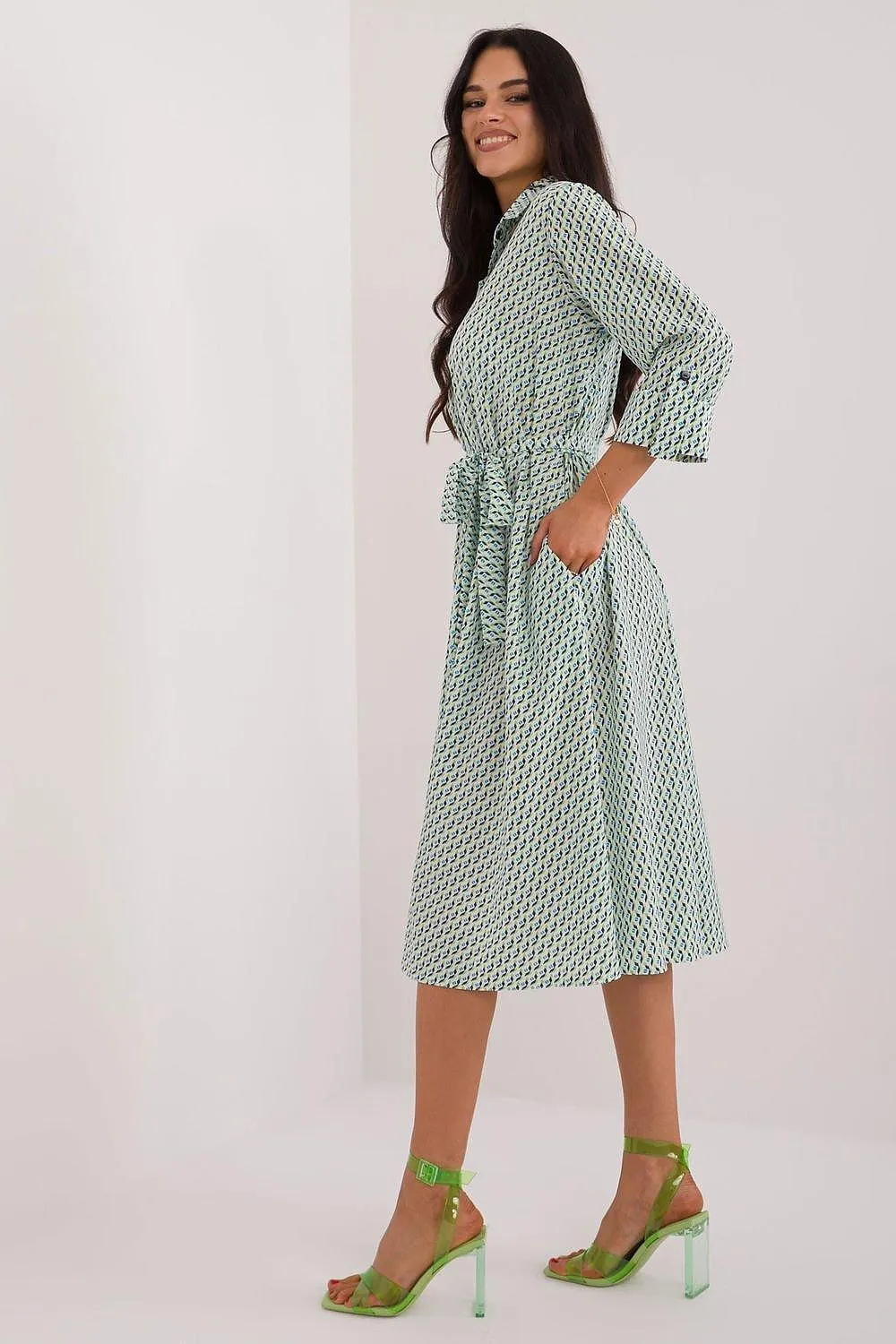 Lakerta flared cut shirt dress