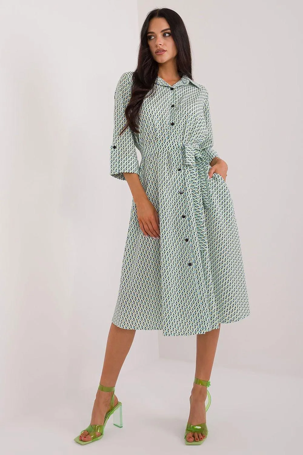 Lakerta flared cut shirt dress