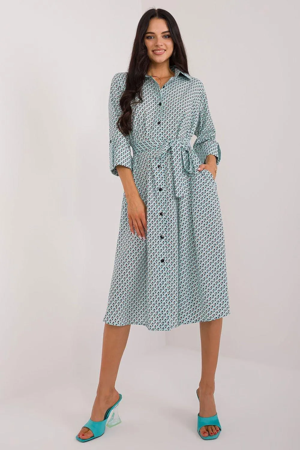 Lakerta flared cut shirt dress