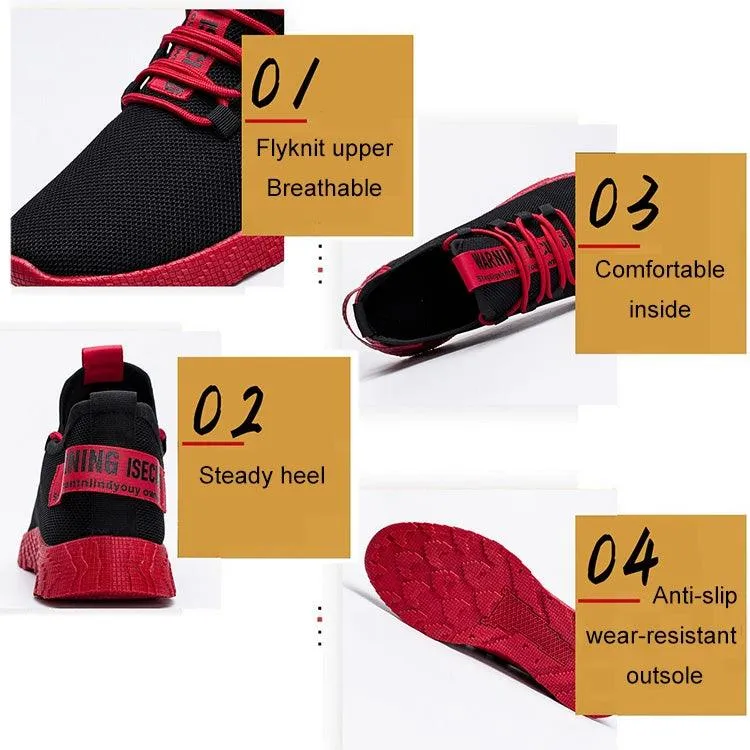 Lightweight Breathable Sports Sneakers with Colorful Soles for Men