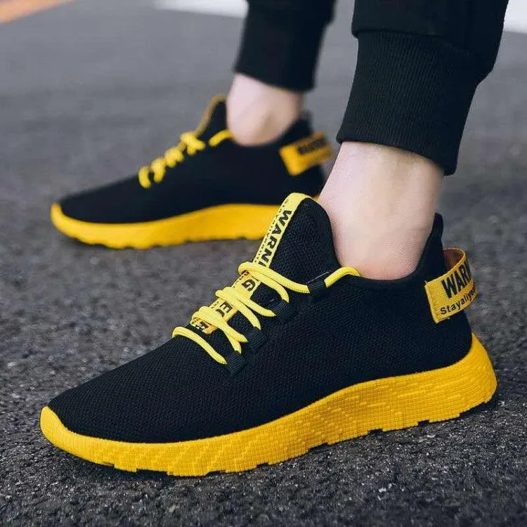 Lightweight Breathable Sports Sneakers with Colorful Soles for Men