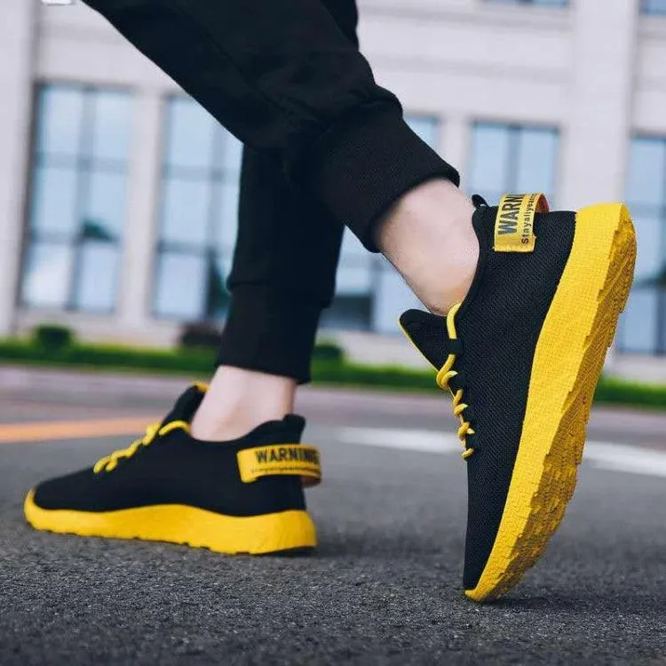 Lightweight Breathable Sports Sneakers with Colorful Soles for Men