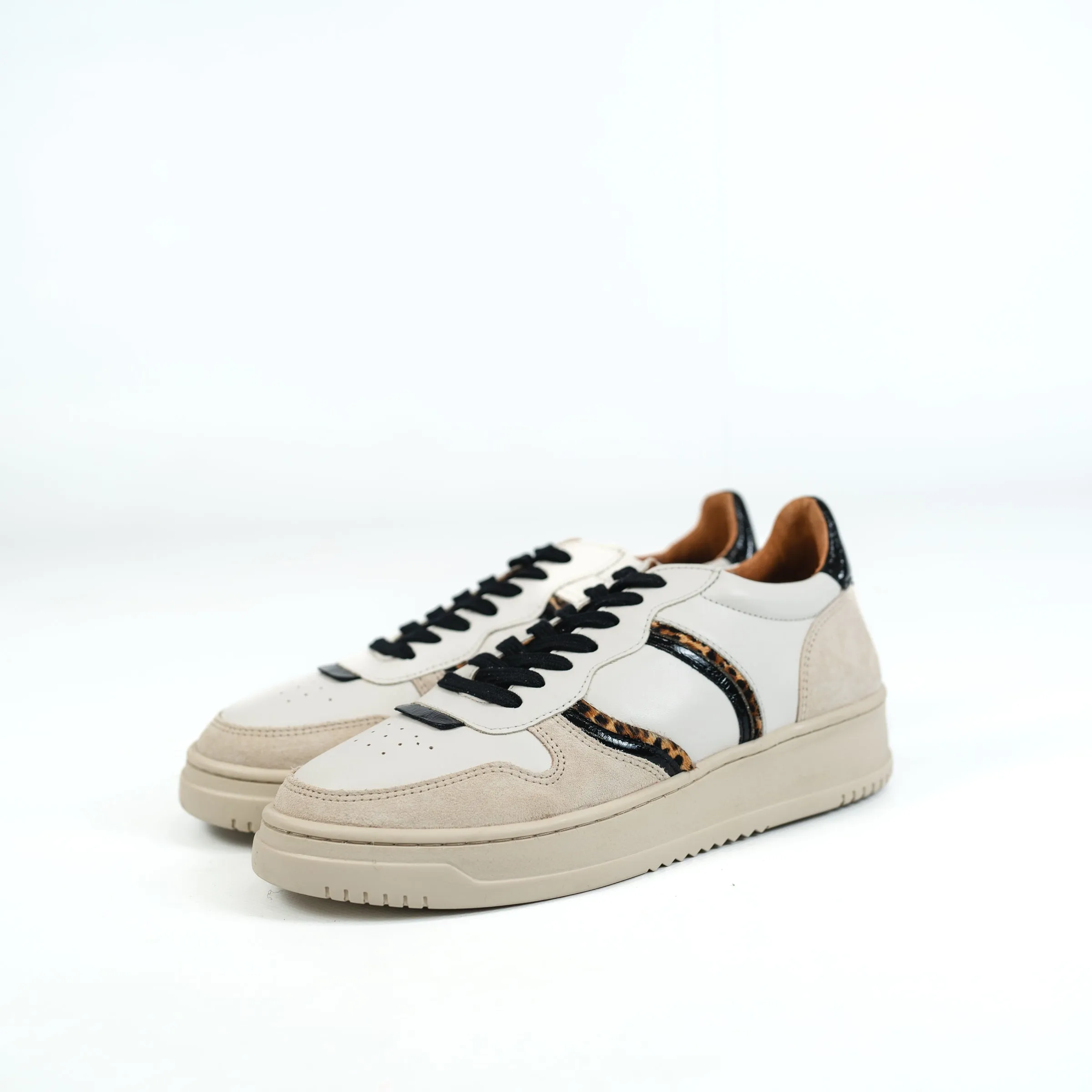 Maison Toufet Cream and Black Trainer