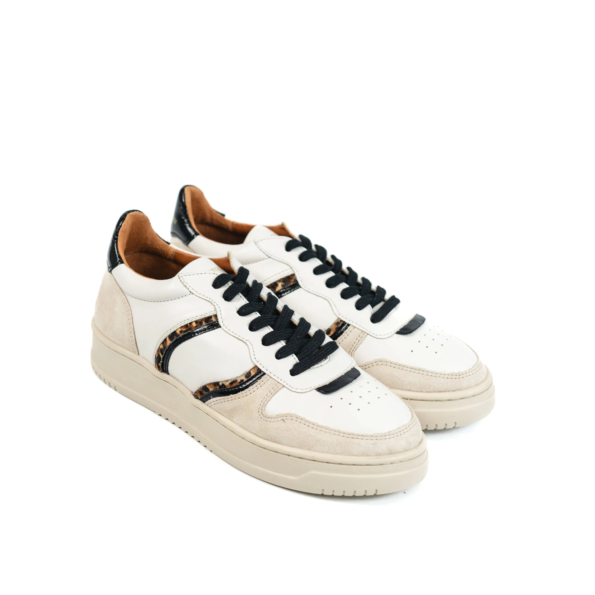 Maison Toufet Cream and Black Trainer