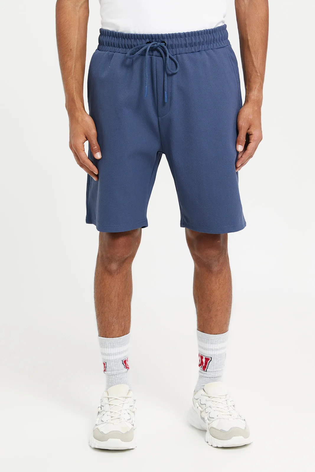 Men Blue Pull On Shorts