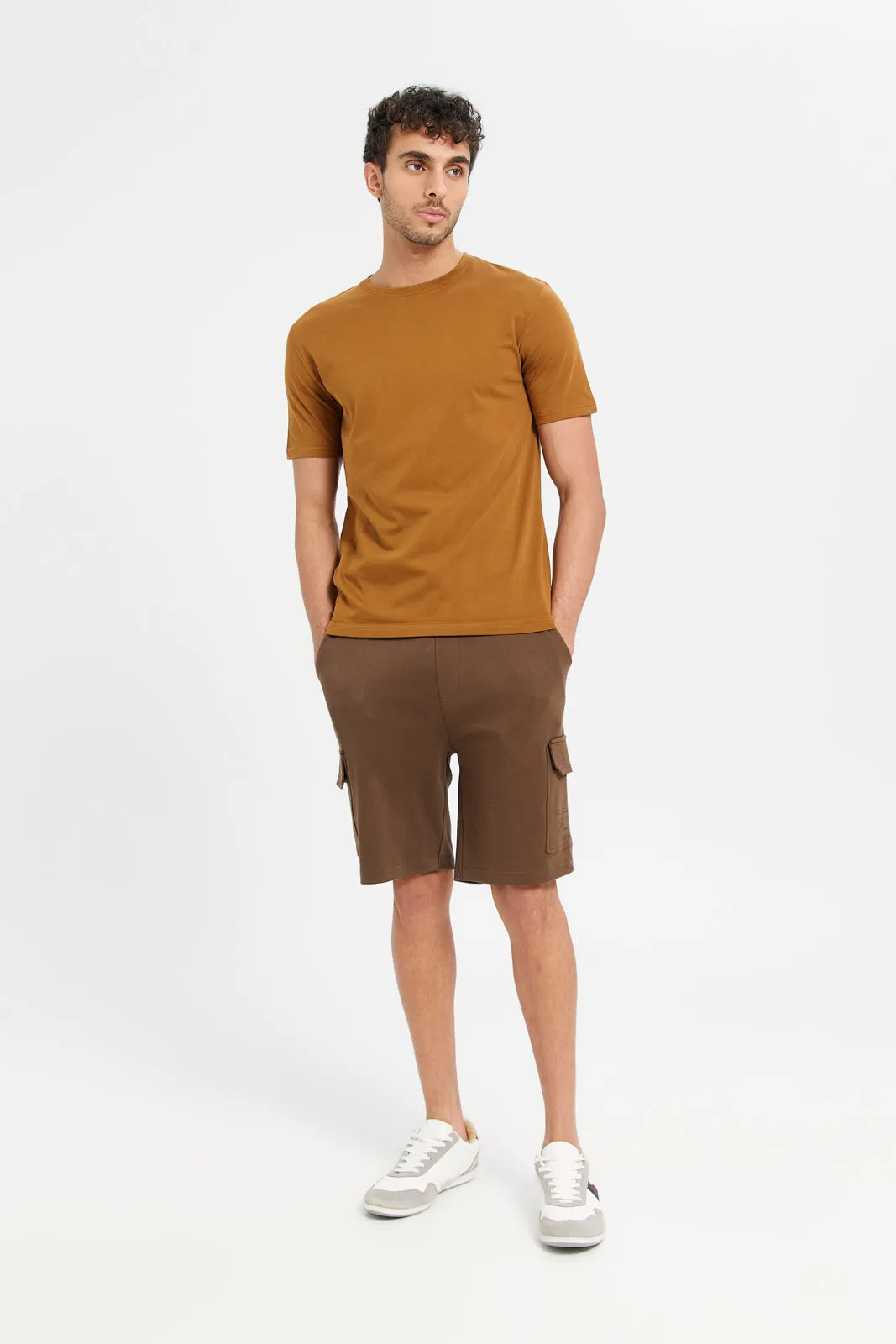 Men Brown Cargo Shorts