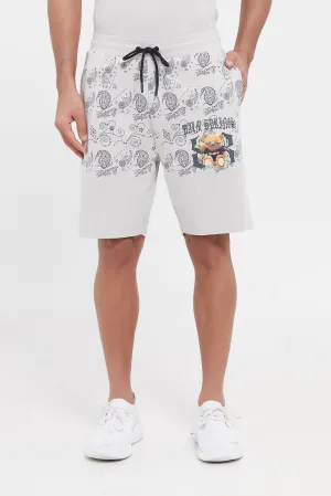 Men Grey Printed Lounge Short