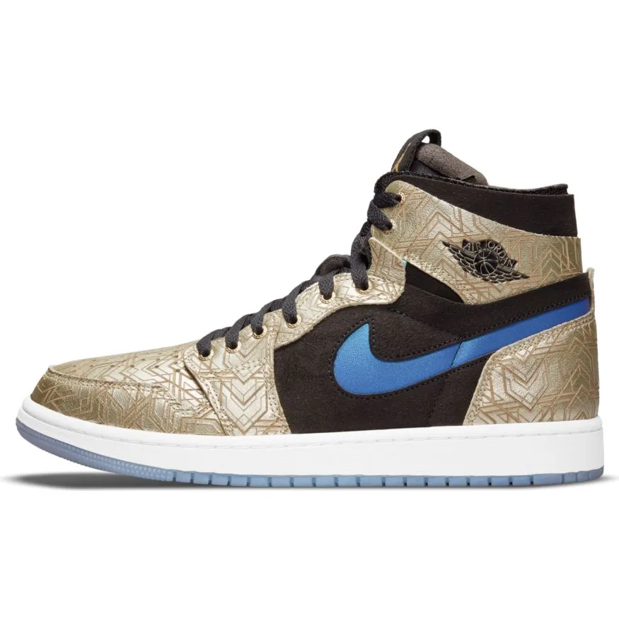 Mens Air Jordan 1 Zoom CMFT - TEAM GOLD/BRIGHT CONCORD-BLACK-COPA