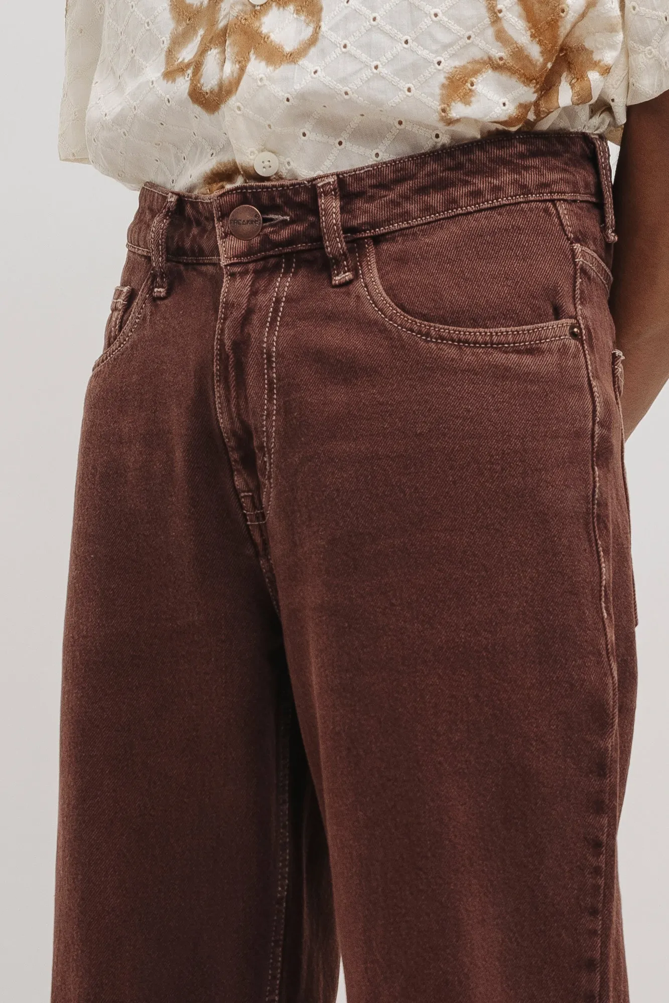 Men's Brown Relaxed Straight Jeans