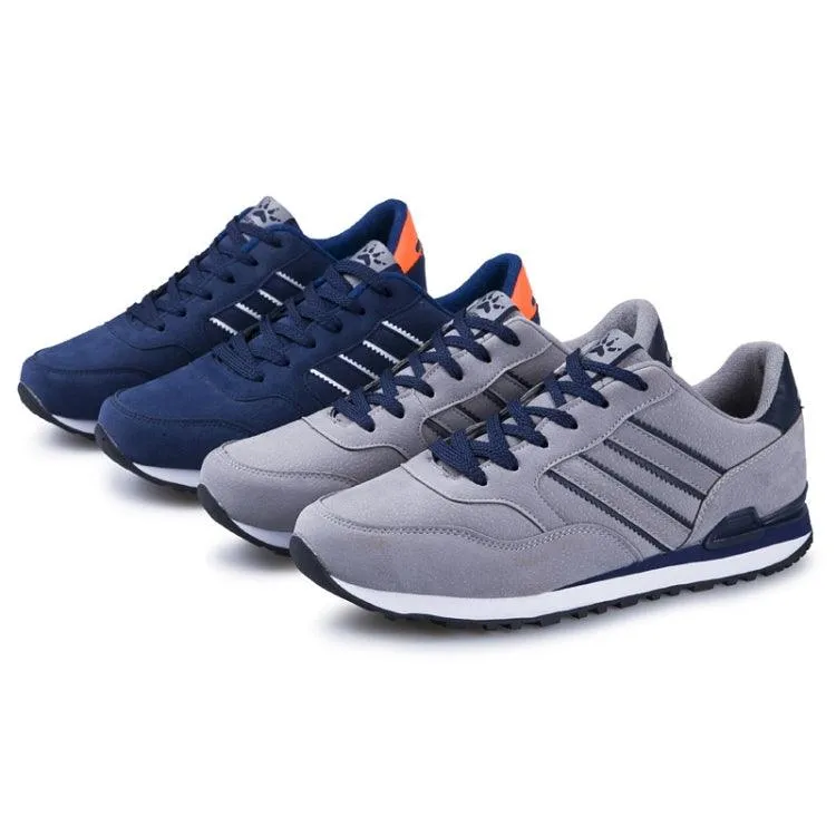 Men's Lightweight Leather Sneakers for Outdoor Walking and Running - Comfortable Casual Sport Shoes