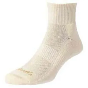 Pantherella Step Sports Luxe Egyptian Cotton Cushioned Ankle Socks - Cream