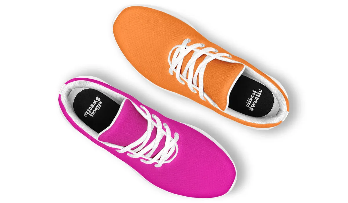 Pink And Orange Mismatch Sneakers