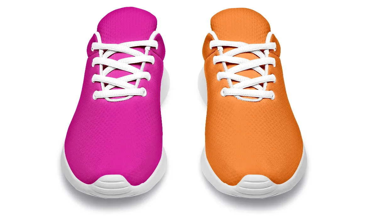 Pink And Orange Mismatch Sneakers